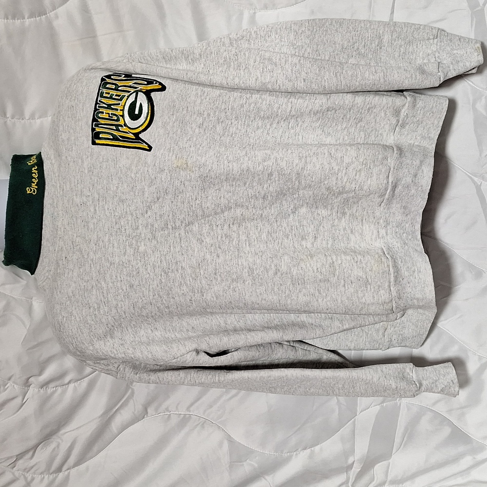 1990s Majestic Green Bay Packers Mock Turtle Neck Sweatshirt, Extra